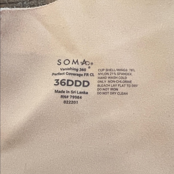 Soma 36DDD Vanishing 360 Perfect Coverage FR CL Elegant Nude Bra - Picture 6 of 7